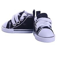 Doll Canvas Shoes Miniature Dolls Sneakers Shoes with Lace Doll Accessories for Dolls Black Attractive