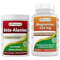 Beta Alanine Pure Powder 1 Pound & Magnesium Glycinate 425 mg