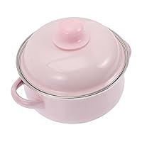 BESTOYARD Double ear enamel soup pot covered stock pot large pot stock pot with cover stew pot ceramic frying pans with lids pots non stick frying pan Soup Making Pot salad mixing bowl baby