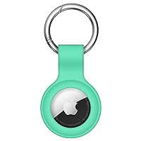 Compatible with AirTag Case Keychain Air Tag Holder Silicone AirTags Key Ring Cases Tags Chain Apple AirTag GPS Item Finders Accessories, Mint Green