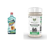 Dental Fresh Water Additive for Dogs, Original Formula, 32oz & VETRISCIENCE Perio Support Teeth Cleaning Dental Powder for Dogs and Cats, Up to 192 Servings