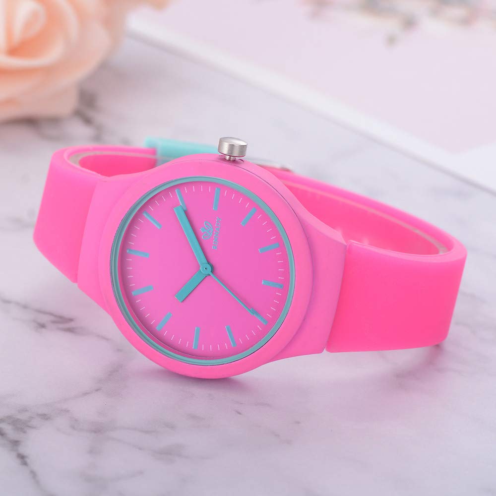Gierzijia Color Silicone Wrist Watch, Casual Ladies Solid Color Pattern Wristwatch Silicone Strap Fashion Women Watches, Gift for Teen and Student