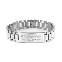 Cool Chess Gifts, A Day Without Playing Chess is a Day Wasted, Chess Ladder Bracelet From Friends, Gifts For Men Women, Cheap chess sets, Inexpensive chess sets, Discount chess sets, Cheap chess