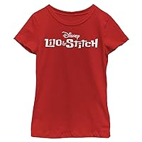 Disney Lilo & Stitch Basic Logo Girl's Solid Crew Tee