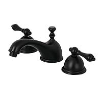 Kingston Brass KS3960AL Restoration Widespread Bathroom Faucet, Matte Black