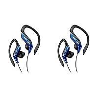 JVC Clip Style Headphone Blue Lightweight and Comfortable Ear Clip. Splash Proof Water Resistant Powerful Sound with Bass Boost HAEB75BA (Pack of 2)