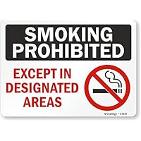 “Smoking Prohibited - Except in Designated Areas” Sign | 10