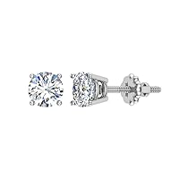 Diamond Stud Earrings for women-girls-teens-kids 14K White Gold 0.06 ct t.w. Gift box Authenticity Cards