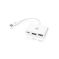 IOGEAR USB-C to 1 to 3 Adapter - 1 HDMI Out - 1 USB A Out - 1 USB-C - Power Delivery 100W - 4K@30Hz - MacBook Pro - iMac - Chromebook - More USB 3.0 Type-C Devices - GUC3C3H