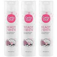 Cathy Doll Pearl & Rose Serum Body Bath Cream, Pearl Powder and Rose Water, Cleansing Gently 85ml (pack of 3)