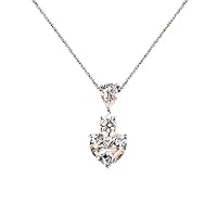 Heart cut 3ct moissanite Pendant 100% Real 925 Sterling Silver Wedding Pendants Necklace For Women Bridal Choker Jewelry