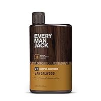 Every Man Jack Daily Shampoo+Conditioner for All hair types, Sandalwood, 13.5 Fluid Ounce