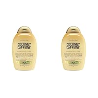 OGX Anti-Hair Fall + Coconut Caffeine Strengthening Conditioner with Caffeine, Coconut Oil & Coffee Extract, 13 Fl Oz (Pack of 2)