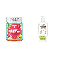 OLLY Essential Prenatal Gummy Multivitamin 84 Count and Palmer's Cocoa Butter Formula Massage Lotion for Stretch Marks 8.5 Ounces Pregnancy Skin Care Bundle