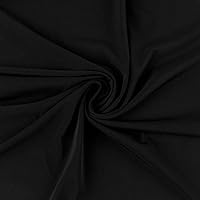 Texco Inc Solid 4-Way Stretch Venezia Polyester Spandex, DIY Projects, Apparel Fabric, Black 1 Yard
