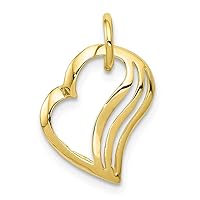ICE CARATS 10K Yellow Gold Heart Love Necklace Charm Pendant