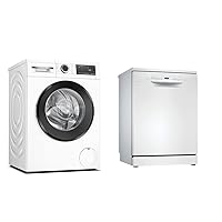 Bosch Home & Kitchen Appliances Bosch WGG04409GB Washing Machine with 9kg Capacity, SpeedPerfect & SMS2ITW08G Dishwasher 12 place settings, ExtraDry, Glass Protection