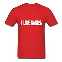 Funny Words Zausy Men's Funny Quotes I Like Bands T-Shirts Red Small