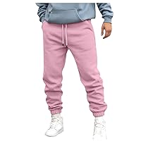 Men's Casual Pants,Oversize Fashion Solid Baggy Pant Stretch Elastic Waist Multi Pocket Drawstring Trousers