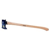 8 Pound Wood Splitting Maul Tool with 36 Inch Hickory Wooden Handle, Steel Blade, and Superior Shock Absorption for Effortless Wood Splitting