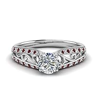 Choose Your Gemstone Cathedral Filigree Engagement Ring Sterling Silver Round Shape Vintage Engagement Rings Matching Jewelry Wedding Jewelry Easy to Wear Gifts US Size 4 to 12