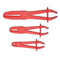 Hose Pinch Off Pliers, 3PCS Line Clamp Pliers Set for Flexible Hoses, Automotive, Gas Lines (Red, 3 Sizes)