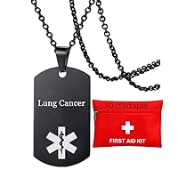 Personalized Stainless Steel Medical Alert ID Necklace Customized Name ICE Disease Awareness Nameplate Pendant for Men Women Kids Alarm Jewelry for Emergency