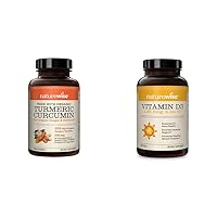 Curcumin Turmeric & Vitamin D3 5000iu for Joint, Muscle, Bone & Immune Health Support [90 Count Each]
