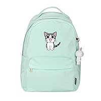 Chi's Sweet Home Anime Backpack with Rabbit Pendant Women Rucksack Casual Daypack Bag Green