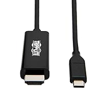 Tripp Lite USB C to HDMI Cable Adapter (M/Thunderbolt 3 HDMI Cable Adapter, Gen 1, Converter On HDMI End, 4K HDMI @ 60 Hz, 4: Black, 6 ft. (U444-006-H4K6BE)