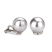 Traveller® Jewellery Clip-on Earrings with Crystals from Swarovski® - 22 carat Gold or Rhodium Plated - Pearl Diameter Approx.10 mm.