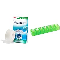 Nexcare 1 in x 10 Yds Clear Tape and EZY DOSE 7-Day Pill Organizer Medium Compartments Bundle