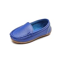 Unisex Kids Comfort Loafers Leather Slip-On Boat Shoes for Dress and Slacks or School Uniform(Toddler/Little Kid/Big Kid)