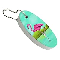 GRAPHICS & MORE Pink Flamingo in Water Floating Keychain Oval Foam Fishing Boat Buoy Key Float