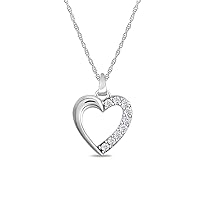 Navnita Jewellers 0.75 Ct Round Cut Simulated Diamond Heart Pendant With 18