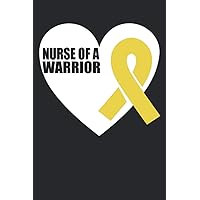 Nurse of a Warrior: Chemo Journal Notebook To Write In for Men Women Childhood Bone Cancer Awareness Patient Gift Yellow Ribbon | Elegant Black Cover (6 x 9