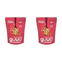 GUUD Almond Cranberry Muesola Cereal, 12 Ounce, Slightly Sweet Muesli, Gluten Free, Oats, Granola Clusters, Raisins, Almonds, Cranberries, Pumpkin Seeds, Vegan, Non-GMO Certified, Kosher (Pack of 2)