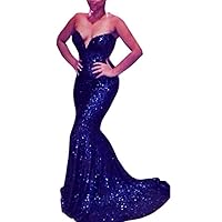 Women's Sweetheart Sequins Mermaid Tail Ball Gown