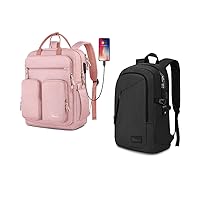 Mancro Laptop Backpack for Women & Laptop Backpack for Men 15.6 Inch Travel Laptop Backpack with USB Charging Port, Wide Open Computer Bag Bookbag for College Gifts