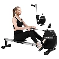 Panana Magnetic Rower Machine Compact Foldable Rowing Machine for Home Use with Quiet Resistance 8 Levels, 300lb Weight Capacity, Phone Holder and Comfortable Seat Cushion