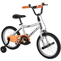 Huffy ZRX Kids' Bike with BMX Pegs, Training Wheels, and Handlebar Bell, Quick Connect Assembly