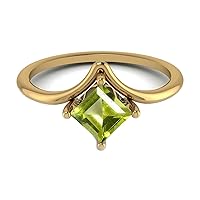 Choose Your Gemstone Yellow Gold Plated Ring Square-Shaped Princess Cut Unique Design Engagement Proposal Handmade Jewelry For Women Girls Available In Size 4,5,6,7,8,9,10,11,12