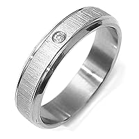 Gemini Custom Bride CZ Diamond Anniversary Wedding Titanium Couple Ring width 4mm Valentine's Day Gift