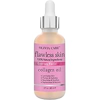 Olivia Care Collagen Facial Oil - Flawless Essential Facial Oil 100% Natural. Nourishing, Reviving & Hydrating Soothing - For All Skin Types - 2 fl oz (Collagen)