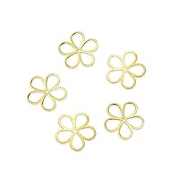 20pcs Adabele Tarnish Resistant Gold Flower Floral Component 15mm Beading Connector Link Earrings Jewelry Making Findings BFW-B8