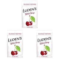 Ludens Sore Throat Drops, for Minor Sore Throat Relief, Wild Cherry, 30 Count (Pack of 3)