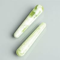 2Pcs Natural Jade Stone Acupuncture Stick for Face Foot Massage Pen Reflexology Lifting Gua Sha Beauty Tool (Color : TypeB)
