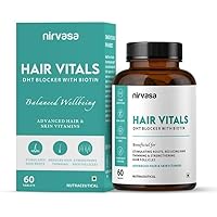 Hair Vitals DHT Blocker with Biotin Tablets with Beta-Sitosterol & Stinging Nettle Root Extract | Hair Vitamins for Men & Women - 60 Tablets Set of 1 (60 Tablets)