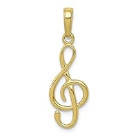 10k Yellow Gold 3d Clef Note- Music Note Charm