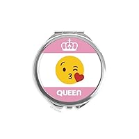 Love You Kiss Cute Online Chat Face Mini Double-sided Portable Makeup Mirror Queen